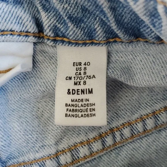 H&M Blue Denim Jeans Skirt Buttons sz 8 - Picture 2 of 9